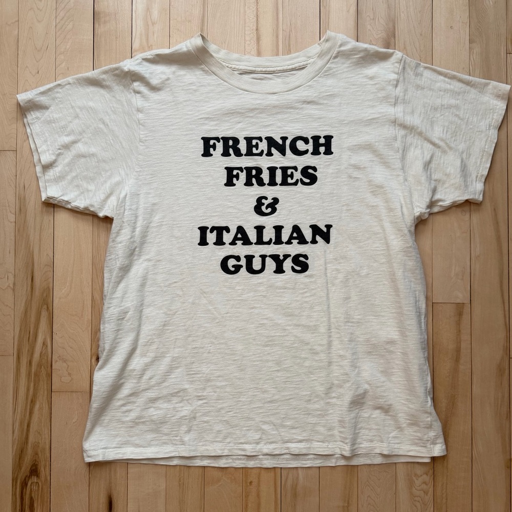 J Crew French Fries & Italian Guys Cream Graphic T-Shirt (XL)
